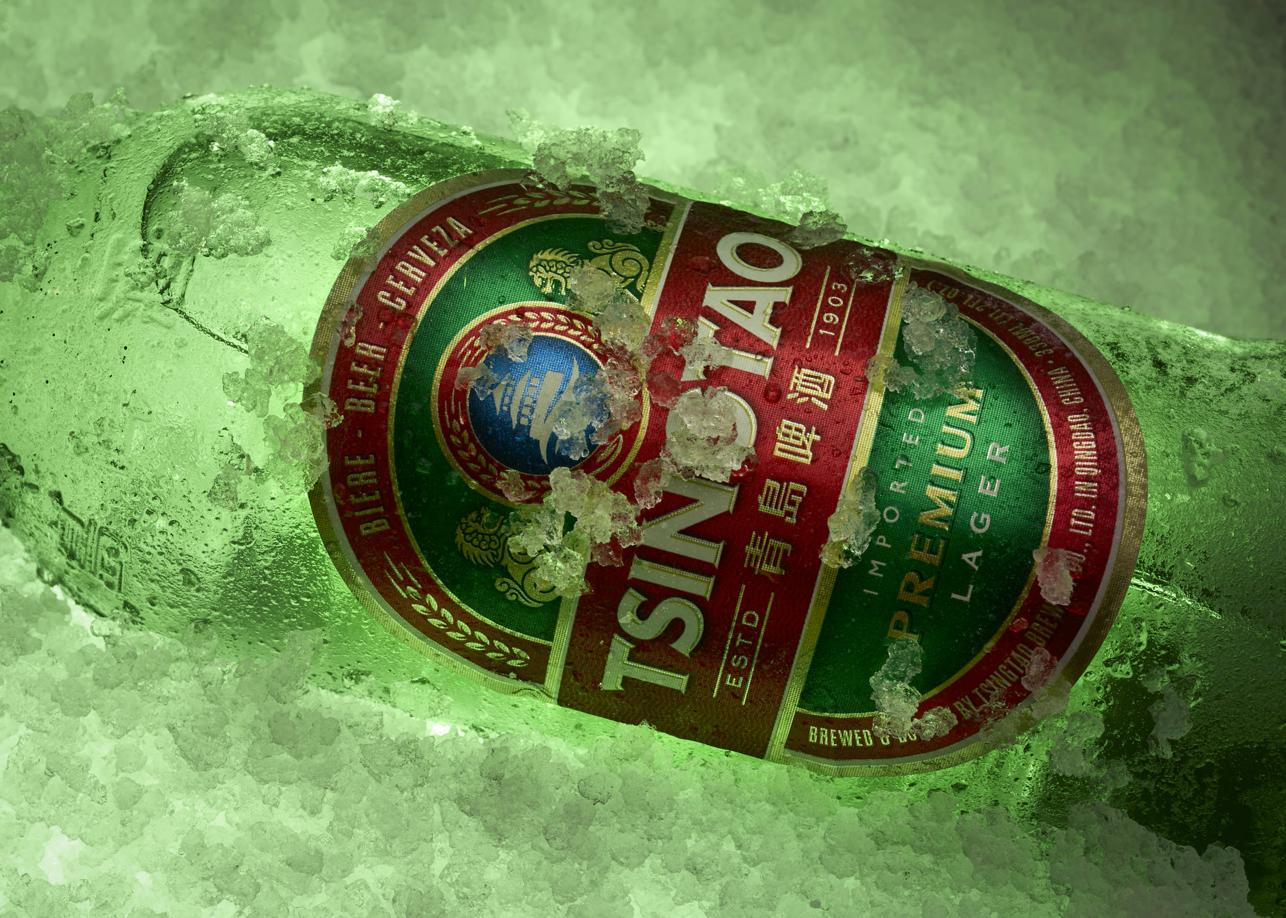 Tsingtao Premium Lager on crushed ice